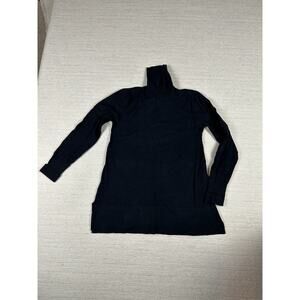 Soft Surroundings Top Women Small Black Ribbed Turtle Neck Long Sleeve